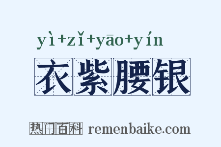 衣紫腰银是什么意思的图片